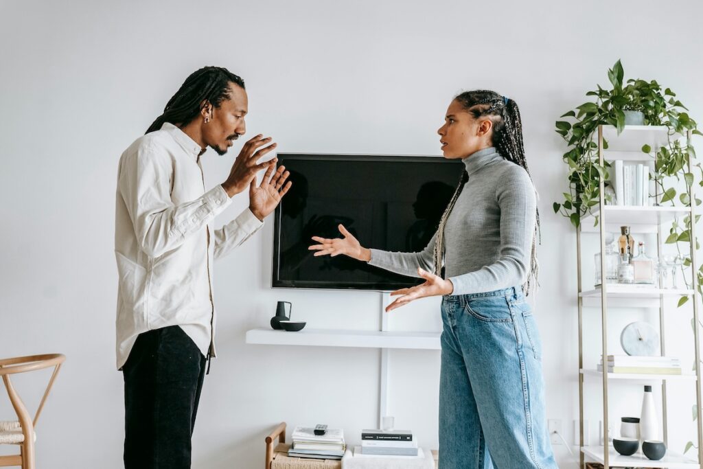 A couple are just beginning the very difficult and angry discussion about his infidelity. 